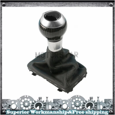 For Audi Q3 Q5 A3 A4 A5 A6 Carbon Fiber Leather AT Gear Shift Knob Boot Cover - Изображение 1 из 4
