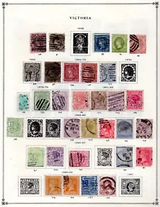 AUSTRALIA VICTORIA 1866-1912 COLLECTION OF 43 STAMPS MOSTLY USED - Picture 1 of 2