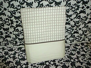 NAUTICA BROWN CREAM PLAID TATTERSALL (1) FULL FLAT SHEET 78 X 94 100% COTTON - Picture 1 of 4