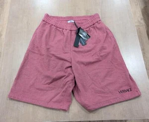 $825 Mens VERSACE Logo Sweat Shorts Rose US Large - Picture 1 of 6