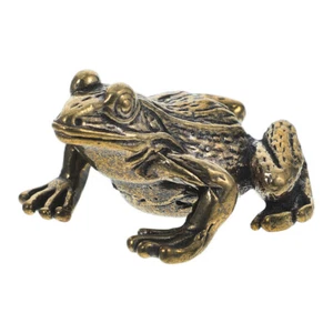 Frog Decorative Animal Brass Brass Frog Figurine Brass Frog Statue Frog Tea Pet - Picture 1 of 12