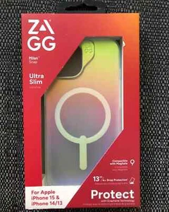 ZAGG Iridescent Milan Snap MagSafe Compatible Case for iPhone 13 14 & iPhone 15 - Picture 1 of 4
