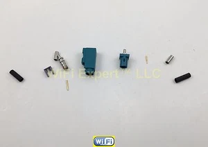Fakra Male Female Neutral Coding Z Water Blue Universal Coax Connector for RG174 - Picture 1 of 4