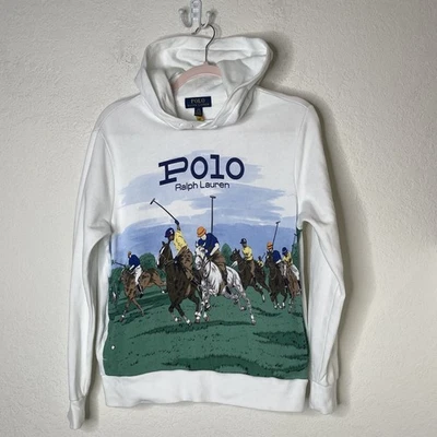 Polo Ralph Lauren Polo Match Ecuestre Polar Sudadera con Capucha Niños L (14-16) Blanco Foto 1 de 4