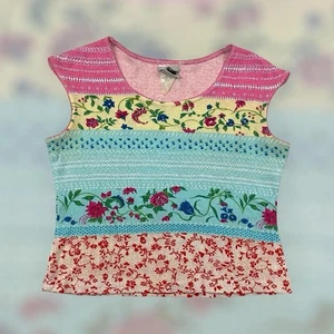 VTG 80s 90s California Concepts Floral Tank Top Cami Shirt Womens S/M Multicolor - Picture 1 of 5