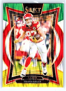 2024 Panini Select #97 Travis Kelce Green & Yellow Prizm Shock Chiefs - Picture 1 of 2