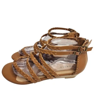 Sandali gladiatore torrido donna taglia 9W marrone marrone marrone chiaro cinturino zip alla caviglia - Foto 1 di 9