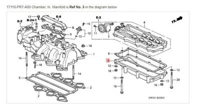 Cámara NSX HONDA ACURA GENUINA OEM, in. Motor colector ☆ 17110-PR7-A00 ☆ Foto 1 de 2