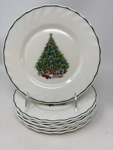 Salem "Noel" Porcelle Frankreich Salatteller 7 7/8" Weihnachtsbaum GUC - Bild 1 von 9
