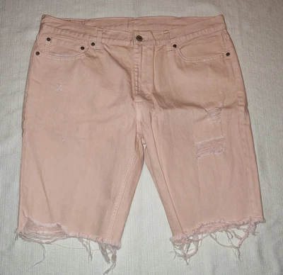 NICE Levi's Levis 511 修身 100% 棉牛仔短裤 磨损 Hems 38 腰 X 11 — 第 1/4 张图片