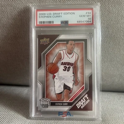 2009 UD DRAFT EDITION STEPHEN CURRY #34 WARRIORS ROOKIE PSA 10 RC - Image 1 of 2