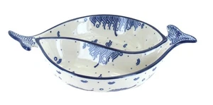 Blue Rose Polish Pottery Oceana Yin-Yang Fish Dish - Picture 1 of 1