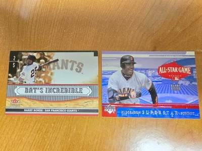 2001 Upperdeck Insert Cards MS9 and 2002 Fleer BI4 Barry Bonds San Franci Giants - Image 1 of 2