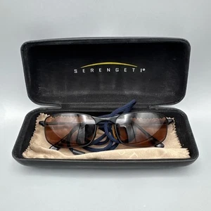 Serengeti Prato 6789 Sonnenbrille Rose Shade schwarz rechteckig + Etui + Umhängeband - Bild 1 von 9