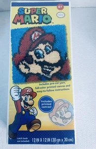 Nintendo Super Mario Bros Latch Hook Kit 12"X12" Età 6+ 2017 Nuovo Sigillato - Foto 1 di 2