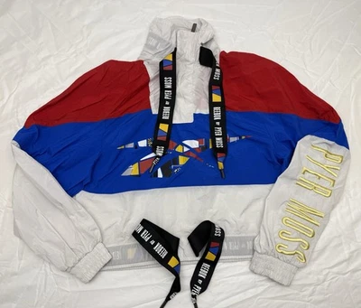Chaqueta cortavientos Pullover Reebok Pyer Moss talla XS estampado gráfico retro Foto 1 de 4