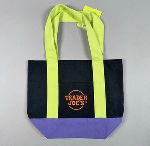 Limited Trader Joe's Mini Halloween Black Green Canvas Tote Bag - SHIPS TODAY 🎃 - Picture 1 of 7