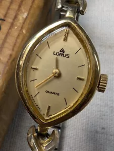 Vintage Lorus Quartz Cocktailwatch V232-6600 Gold Tone Running Well - Picture 1 of 9