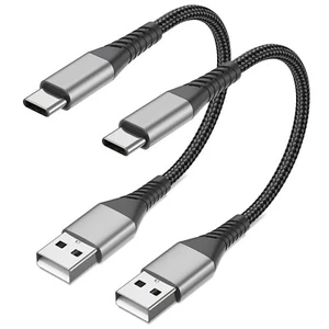 6 inch Short USB C Cable Fast Charging 2 Pack, 0.5ft USB A to USB C Cable Short - Photo 1 sur 8