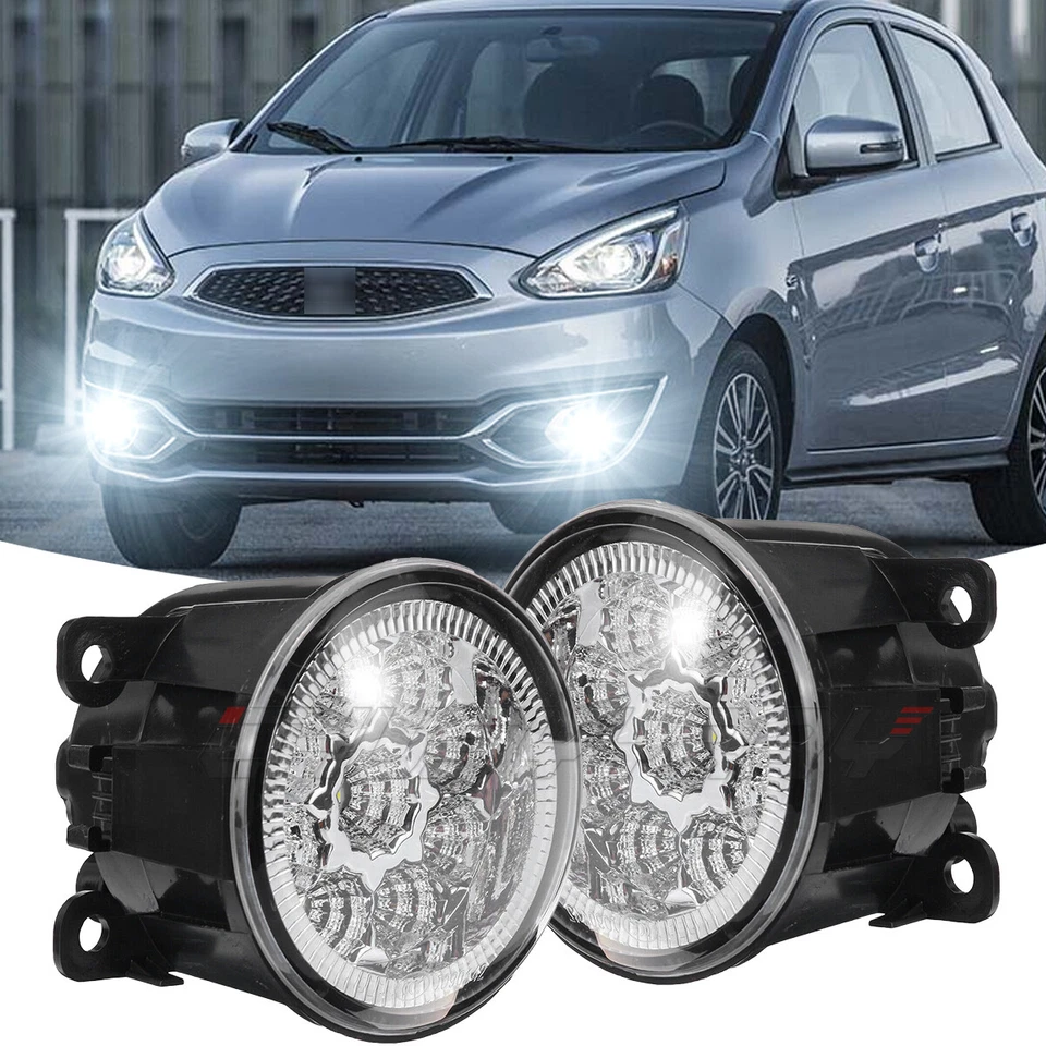 Par de luces antiniebla para Mitsubishi Mirage 2007-2019 lentes transparentes luces de parachoques delanteras Foto 1 de 4