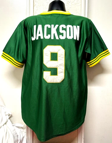Oakland A's #9 Reggie Jackson Mitchell & Ness Baseball Jersey Men's Sz: 48 -Used Cover