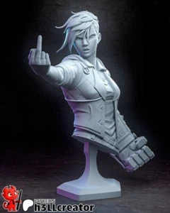 Vi Bust – Arcane - League Of Legends - 3D Printed Resin Miniature – Unpainted - Imagen 1 de 7