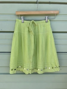 Pink Chicken Girl Lime Green Skirt Dress Elastic Waist 20'' Size 10 Years 6552A - Picture 1 of 7