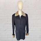 Vintage 80’s/90’s Lightweight Jacket With Cheetah For Trim With Toggle Closure 