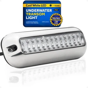 Underwater Light for Boat, Cool White LED Transom Light, Cockpit Light, 12V - Picture 1 of 8