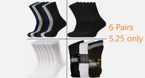 Mens Sports Calf Socks Cotton Rich Cusshioned UK 6-11 Black/White/Mix - Picture 1 of 15