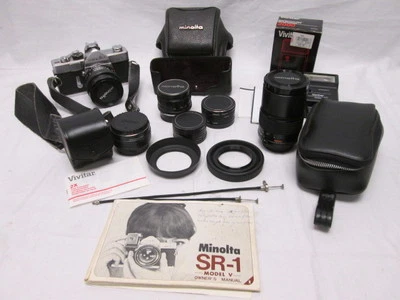 Cuerpo Minolta SR-1 con lentes Minolta y Vivitar y flash ¡con fundas y más! Foto 1 de 4