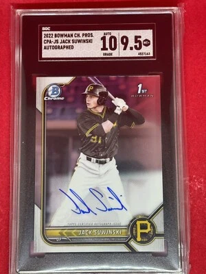 2022 Bowman Chrome 1st Auto Jack Suwinski!🔥 HOT! SGC 10/9.5 - Image 1 of 4