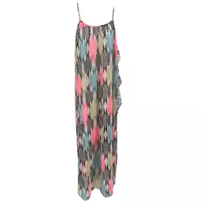 Volcom Sheer Multicolor Swim Cover-Up Dress XS Beachwear Festival Boho Bright - Picture 1 of 11