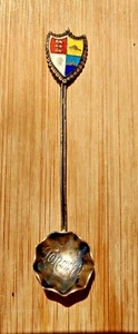 Cuchara de sal de plata esterlina Toronto Canadá con escudo de armas esmaltado recuerdo vintage - Imagen 1 de 4