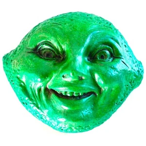 Green Lime Face Wall Sculpture, Weatherproof & Ready to Hang, Handmade, Signed - Picture 1 of 12
