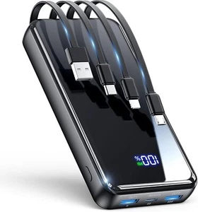 Portable Charger, 42800mAh Power Bank Built-in Cable, 22.5W PD USB C In & Out Fa - Picture 1 of 8