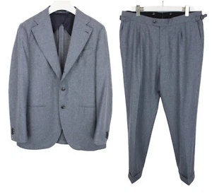 SUITSUPPLY La Spalla / Brescia Suit Men's UK 44L / UK 46L 2In1 Wool Blue Melange - Picture 1 of 15