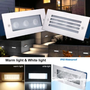 LED Stair Step Well Light Outdoor In-Ground Garden Waterproof Pathway Wall Lamp - Picture 1 of 15