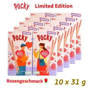 [ 10 x 31 g ] Glico Pocky Rosen Geschmack mix Himbeere LIMITED Keks Snack - Bild 1 von 13
