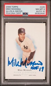 Tarjeta de autógrafo PSA 8/10 AUTO MIKE MUSTINA 2006 TOPPS ALLEN & GINTER con patio 19 - Imagen 1 de 2