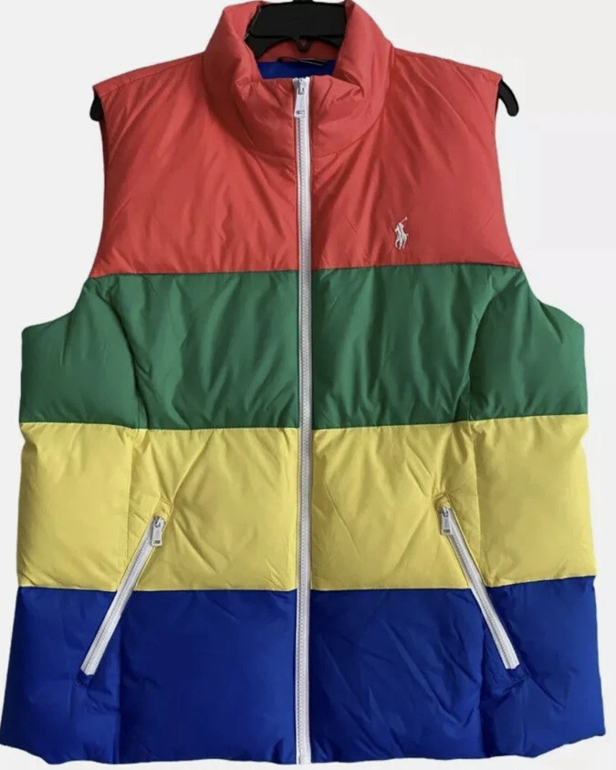Polo Golf Ralph Lauren Womens Colorblock Filled Vest Sporting Royal Down Jacket