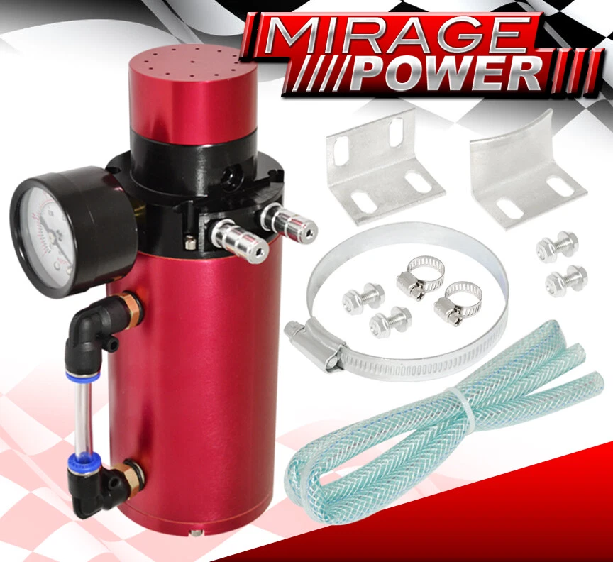 For Pontiac Track Oil Catch Breather Vacuum Gauge Can Tank Red Foto 1 de 4