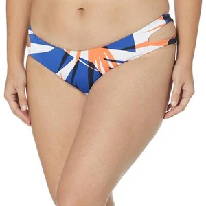 Bikini Lab Women's Cut Out Hipster Bikini Swimsuit Bottom, Blue//Sonic Boom, L - Picture 1 of 2