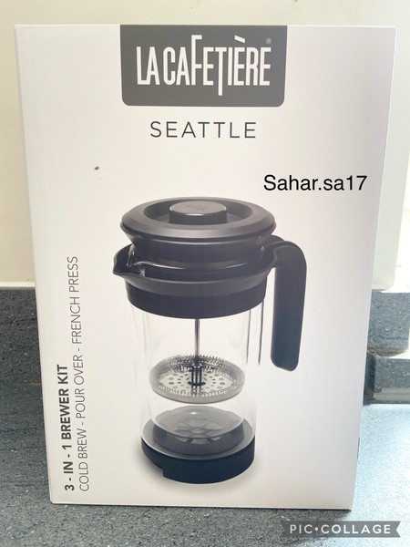 600ml Black Glass French Press Kitchen Coffee Maker Cafetiere Plunger Reusable Photo Related