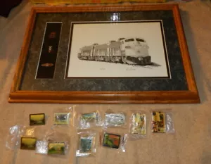 Lote de 11 prendedores y prendedores de bonificación con impresión de locomotora de ferrocarril de Alaska 1993 - Imagen 1 de 10
