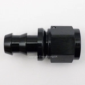 AN-6 6AN BLACK JIC Straight Swivel Push On SOCKETLESS Tail Barb Hose Fitting - Picture 1 of 1