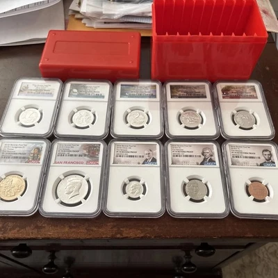 2018-S 10 Coin Silver Reverse Proof 50th Anniversary Set NGC PF 70 First Release - Image 1 of 4