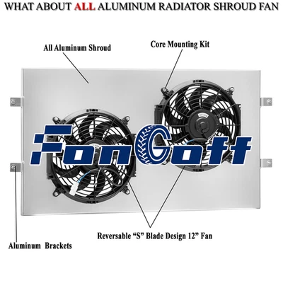 Aluminum Shroud+Fan For 1994-2000 Chevy C/K 1500 2500/3500 Tahoe Blazer 6.5L V8 Foto 1 de 4