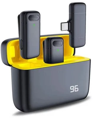 Lavalier-Mikrofon Kabellos Stereo Mini-Außen-Geräuschunterdrückung m. Ladehülle - Bild 1 von 3