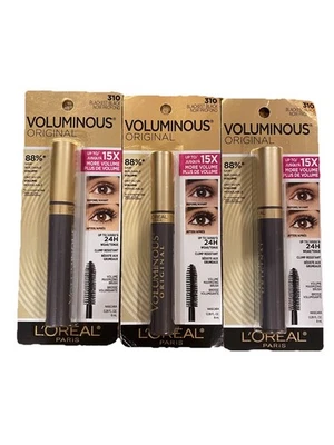 3 x L'Oréal Paris Voluminous Lash Paradise Mascara Blackest Black # 310 - Image 1 of 3